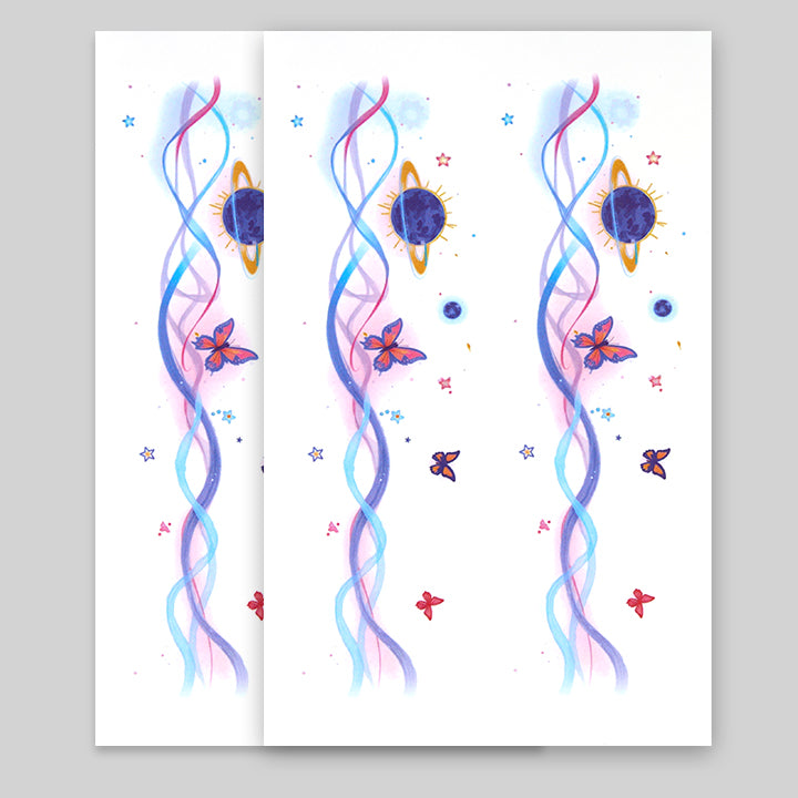 Cosmic Flow Wrist Temporary Tattoo