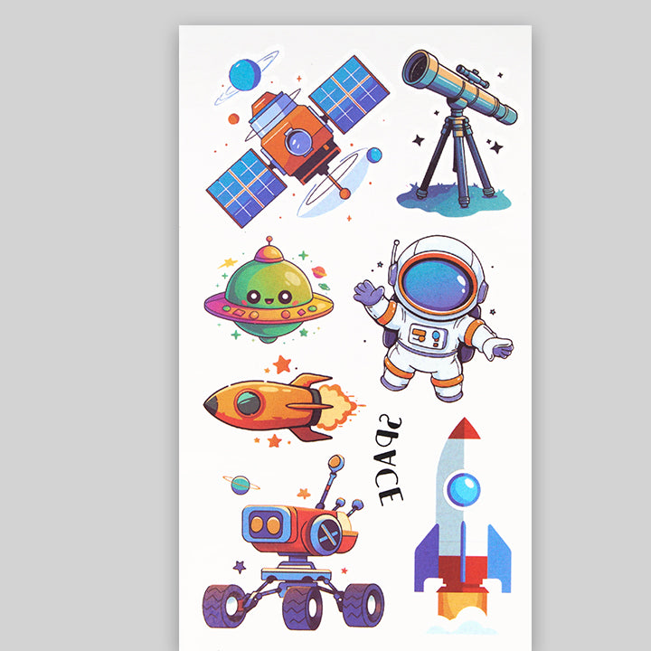 Space Adventure Kids Temporary Tattoos