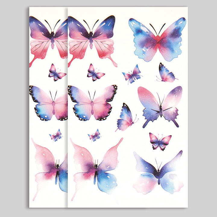 Ethereal Butterfly Temporary Tattoo Sheet