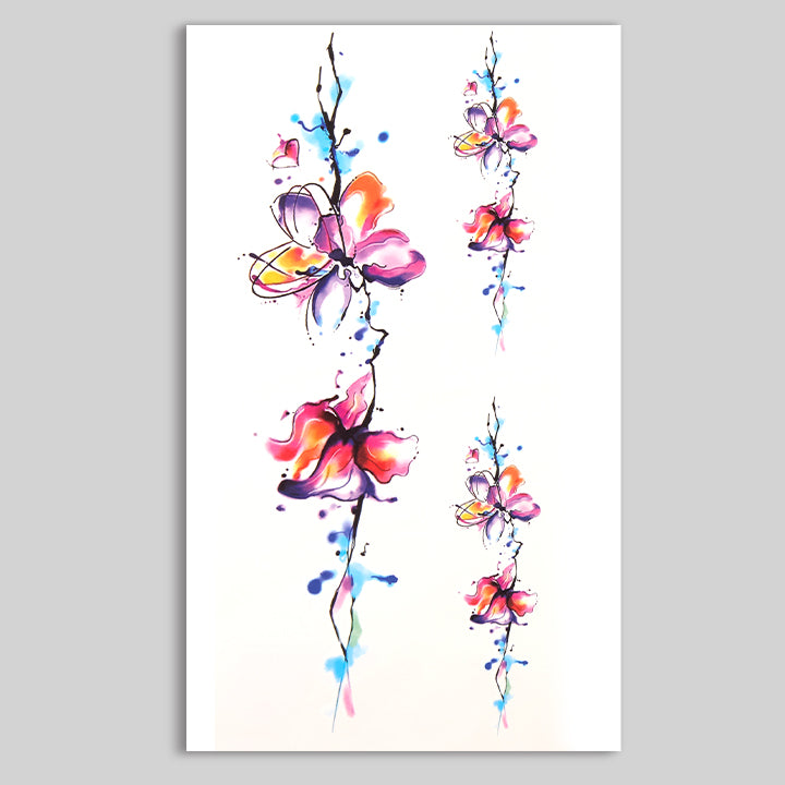 Watercolor Botanical Temporary Tattoos