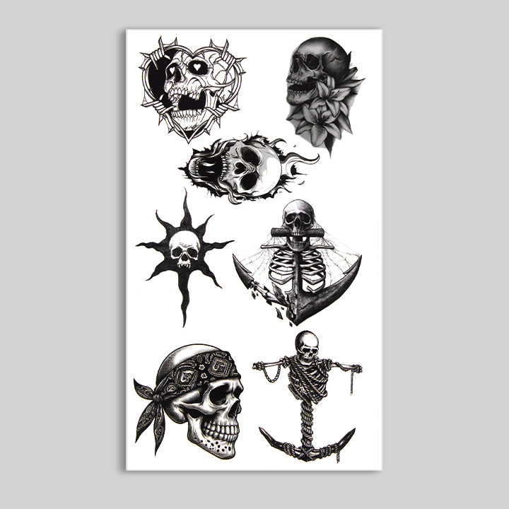 Skull Art Temporary Tattoo Collection