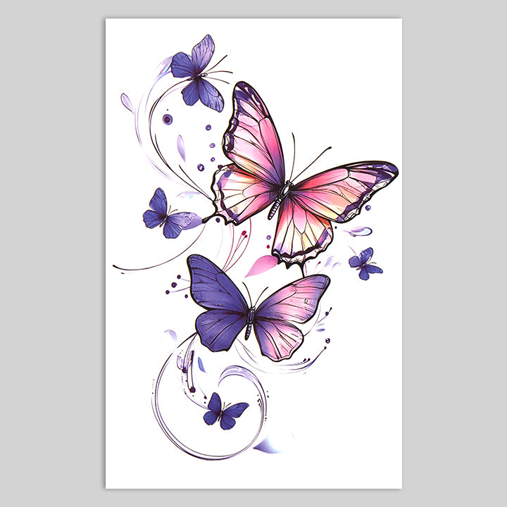 Ethereal Butterfly Temporary Tattoo Sheet