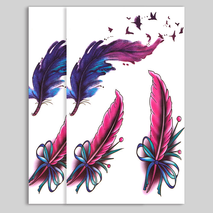 Feather Whispers Temporary Tattoo Set