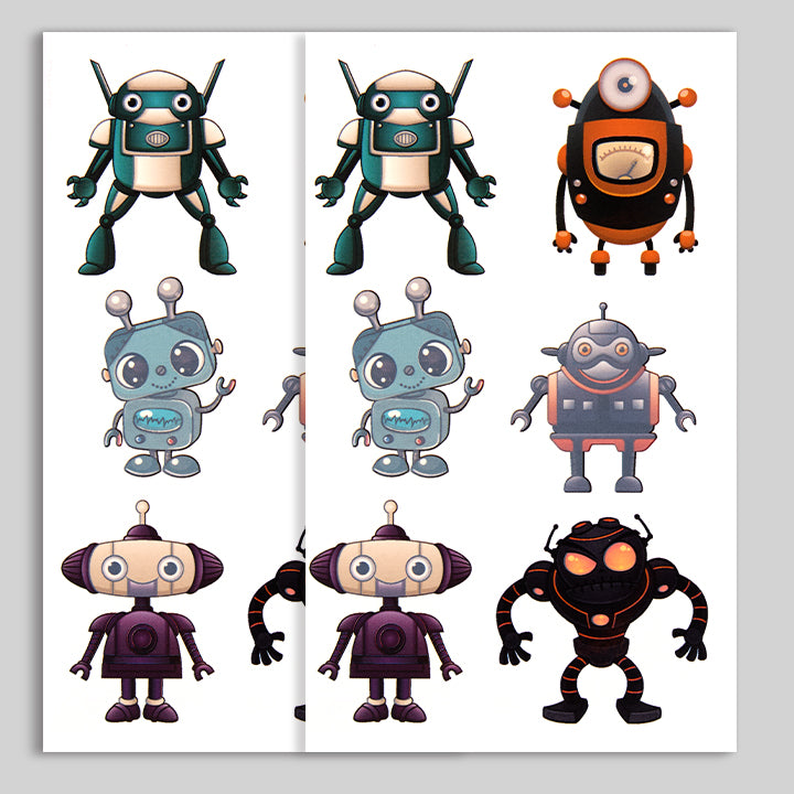 Robot Crew Temporary Tattoo Set