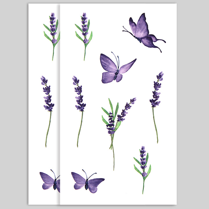 Lavender Field Temporary Tattoo Sheet