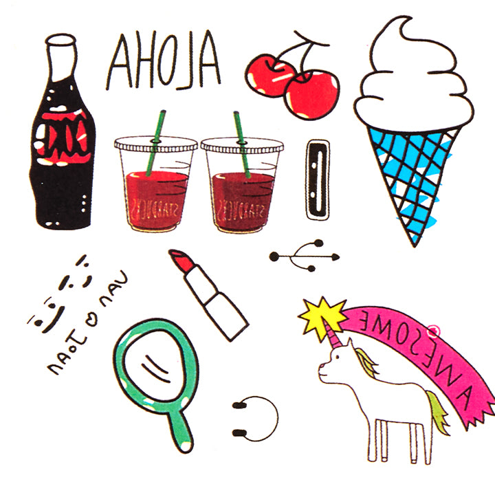 Vibrant Summer Sticker Tattoos