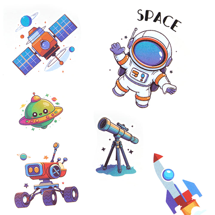 Space Adventure Kids Temporary Tattoos