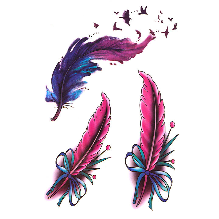 Feather Whispers Temporary Tattoo Set