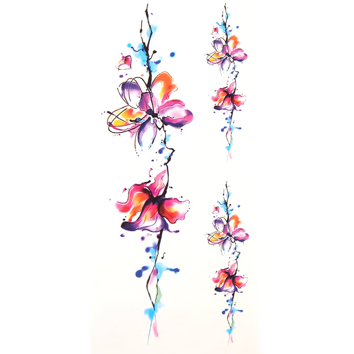 Watercolor Botanical Temporary Tattoos