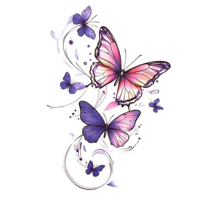 Ethereal Butterfly Temporary Tattoo Sheet