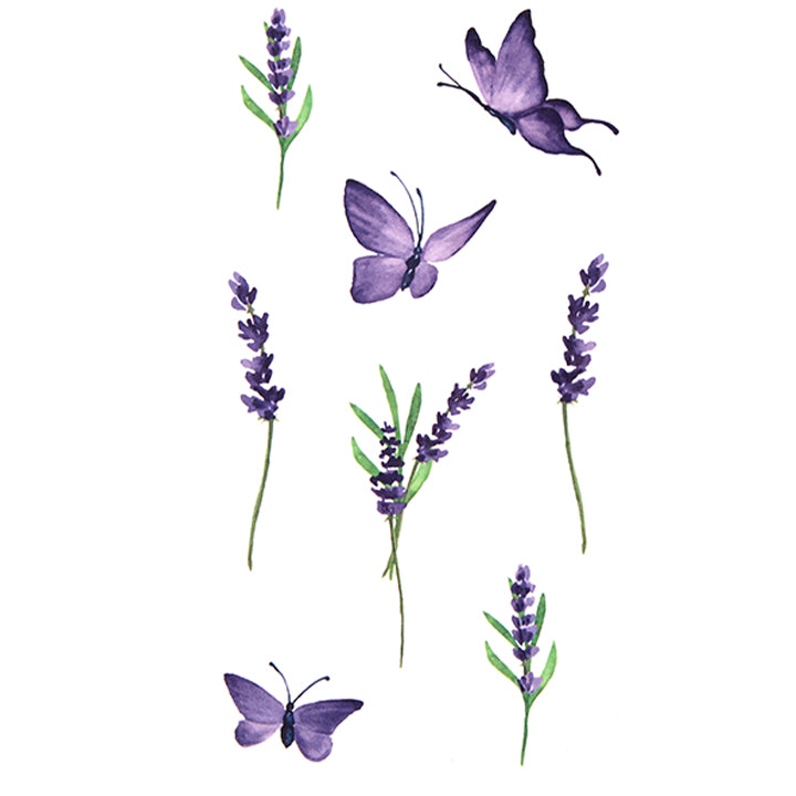 Lavender Field Temporary Tattoo Sheet