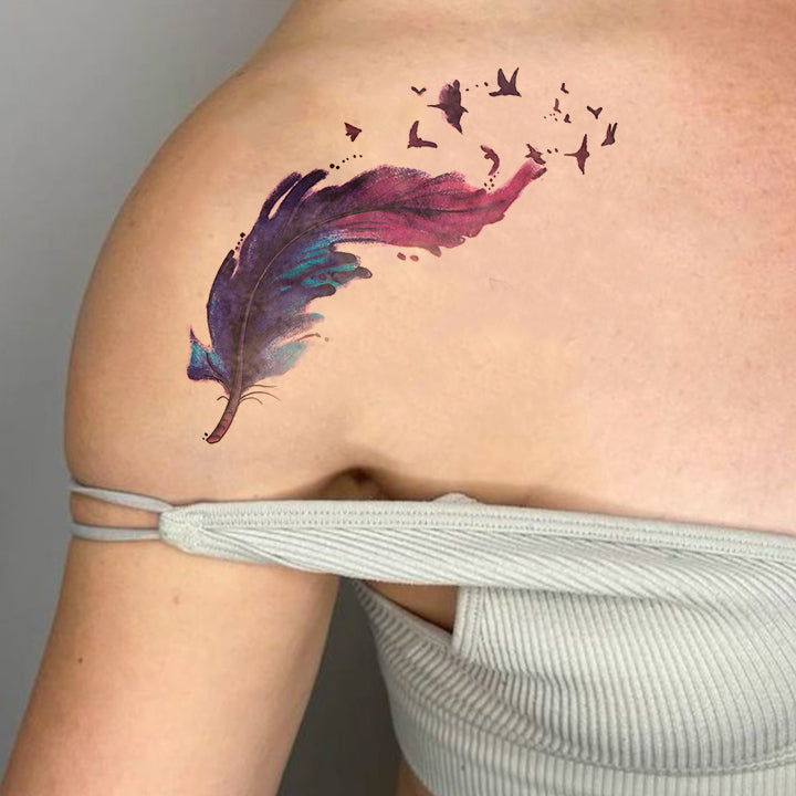 Feather Whispers Temporary Tattoo Set