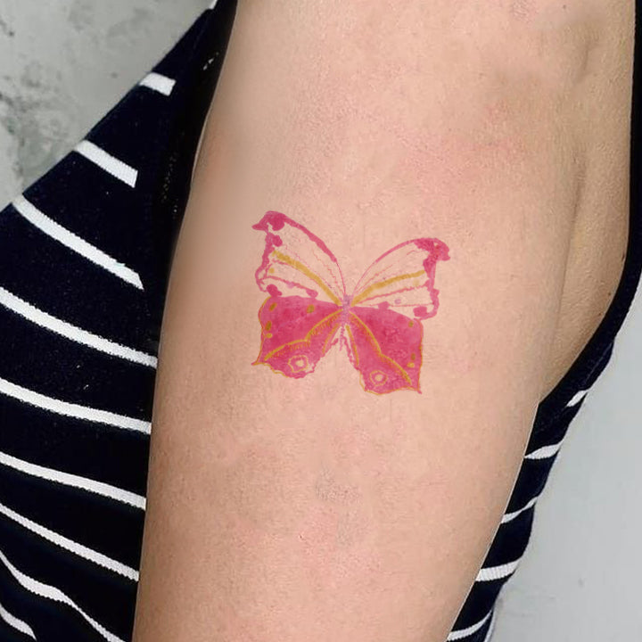 Vibrant Watercolor Butterfly Temporary Tattoo