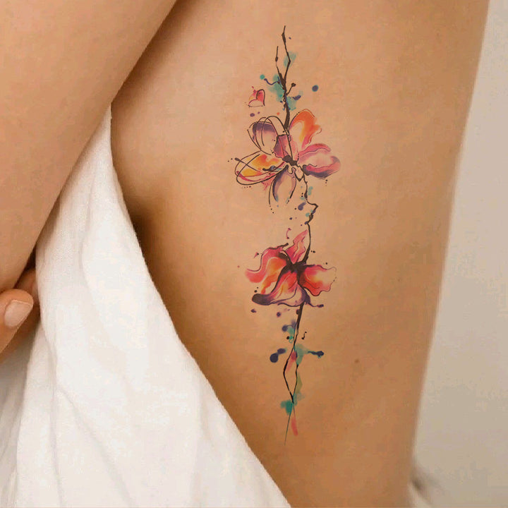 Watercolor Botanical Temporary Tattoos