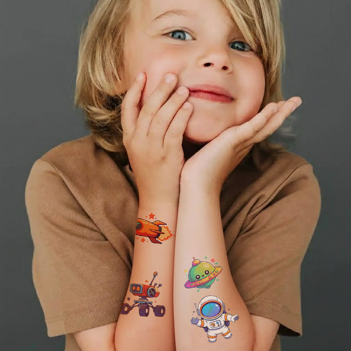 Space Adventure Kids Temporary Tattoos