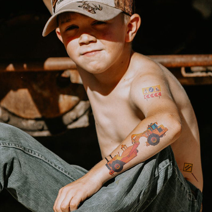 Construction Zone Temporary Tattoos