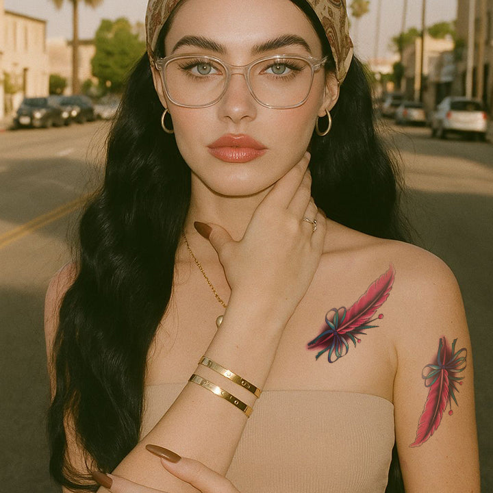 Feather Whispers Temporary Tattoo Set
