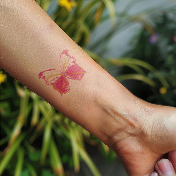 Vibrant Watercolor Butterfly Temporary Tattoo