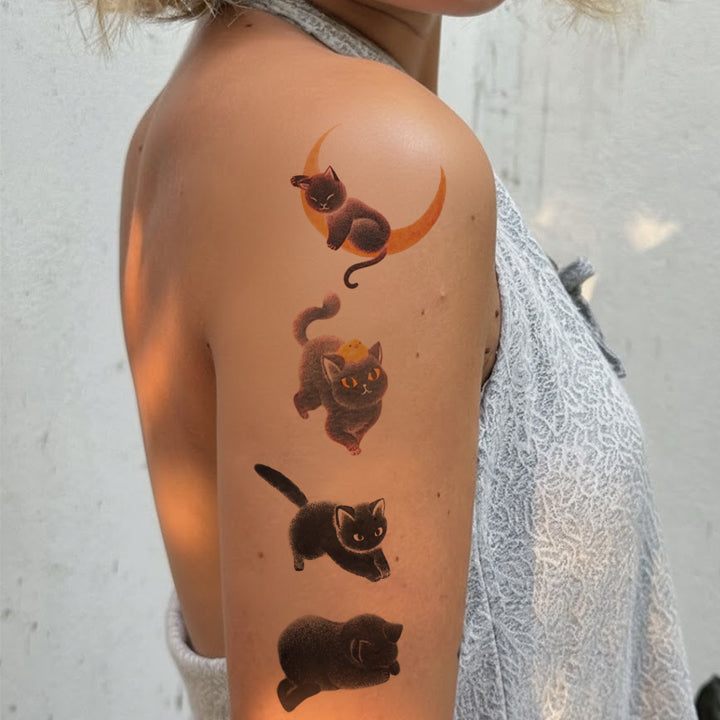 Whimsical Cats Temporary Tattoos