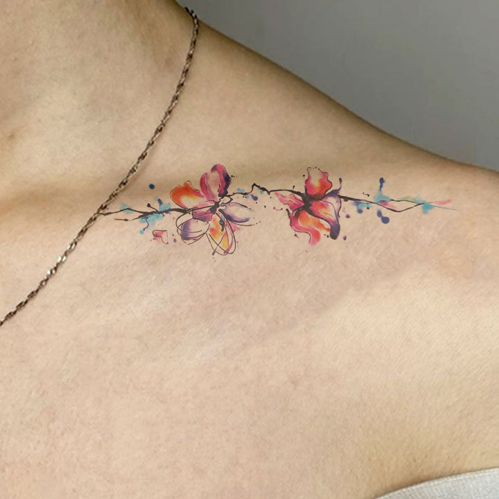 Watercolor Botanical Temporary Tattoos