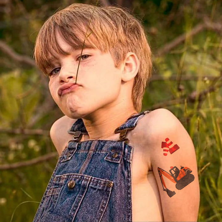 Construction Zone Temporary Tattoos